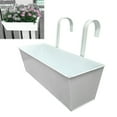 thumbnail image 4 of Hyasfey Hanging Flower Pot Rectangular Railing Planter with Drainage Hole 16 Inch Planter Box with Hooks for Balcony Porch or Deck Herbs Flowers, 4 of 7