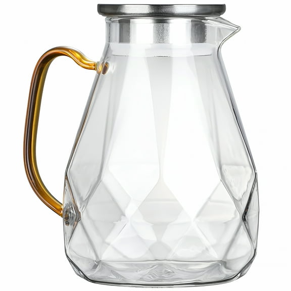 ACDANC Glass Cold Water Jug Kettle Pitcher with Lid 1 Gallon Household Stainless Steel