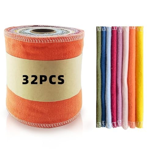 Minasuki Reusable Toilet Paper - 2 Sided Cotton Reusable Bidet Towels,Absorbent Washable Paper Towels roll,32 Pcs Washable & Re-Rollable Cloth Toilet Paper Wipes