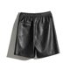 thumbnail image 2 of Womens Shorts Trendy High Waisted Genuine Leather Look Stretchy Jean Shorts Short Denim Pants with Pockets Comfy, 2 of 4