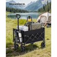 thumbnail image 2 of Small Collapsible Wagon with 400 lb Dynamic Weight Capacity, Foldable Wagon Cart, Folding Camp Cart with Wheels, for Outdoor, Yard, 90 L, Ink Black UGFW909B01, 2 of 7