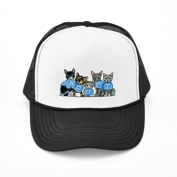 CafePress - Adopt Shelter Cats - Adjustable Unisex Printed Trucker Hat with Mesh Back