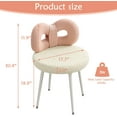 thumbnail image 3 of YYEAN Vanity Chair with Back, Swivel Makeup Chair with Upholstered and Golden Metal Legs for Living Bedroom and Makeup Room, Off-Pink and Off-white, 3 of 8
