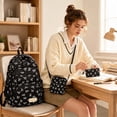 thumbnail image 4 of 3 PC Backpack Set with Cute Bow,Large Capacity Cartoon Backpacks, Back to School Merch, Lightweight Travel Backpacks, Waterproof School Bag for Teens, 4 of 7
