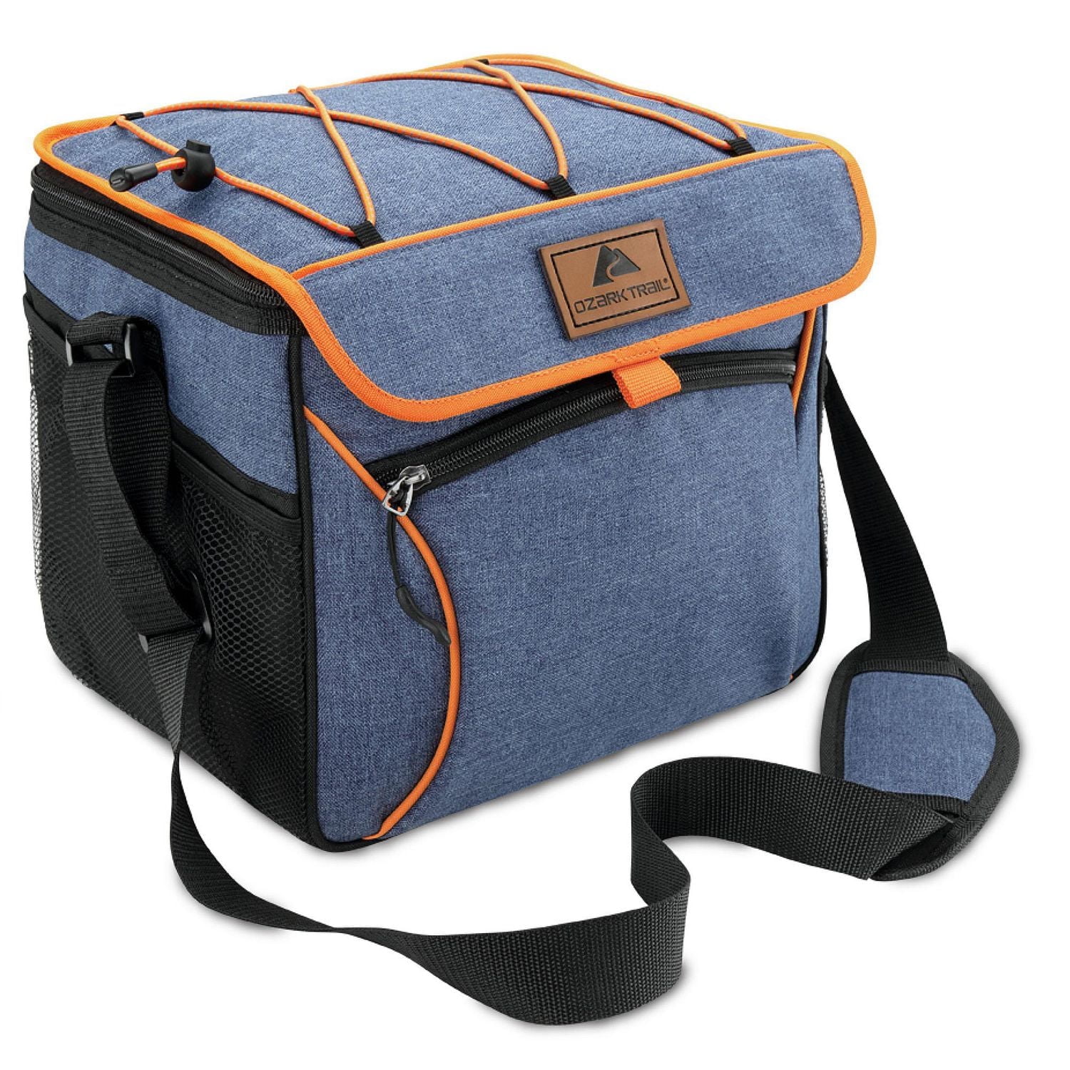 Glacière pliable Ozark Trail 24 canettes avec doublure rigide, couleur bleue, capacité de volume de 8,37 pintes ou unité de mesure de 24 canettes.