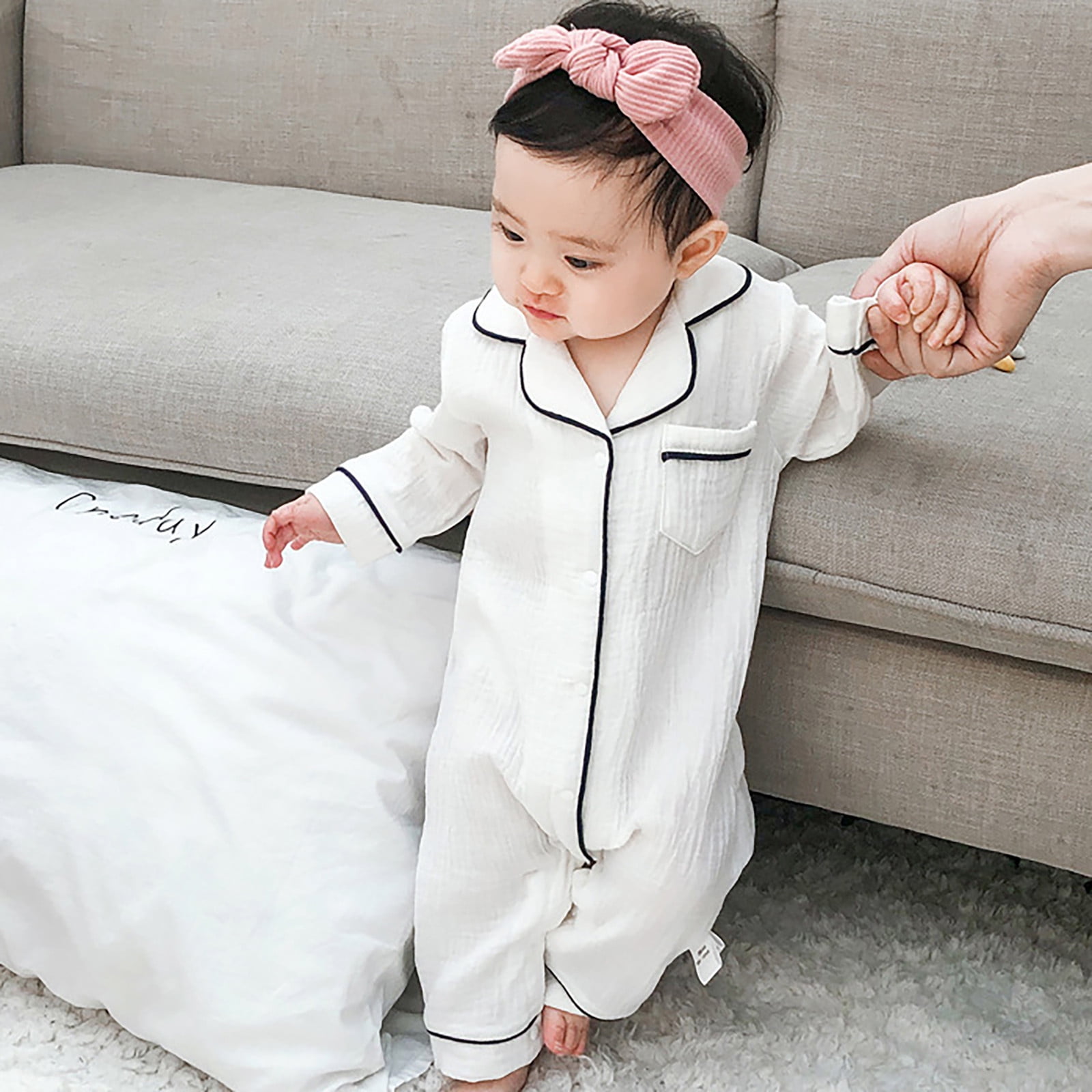 3 Pack Baby Bodysuit Baby Long Sleeve Sleeper Organic Cotton Backed Onesie Pajamas Preemie Sleepers 3-6 Months