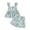Green, variant on HAOTAGS Baby 2PC Outfit Sets,Petal-Shorts Floral Square-Neck Ruffle Tank Fashion Causal Clothes Sets Blue 2-3 T