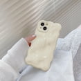 thumbnail image 4 of for iPhone 13 Case 6.1 Inch Cute Wave Pattern Aesthetic Phone Case 3D Curly Wavy Shape Plating Glitter Bling for Women Girls Soft Bumper Silicone Shockproof Case, Cream Beige, 4 of 9