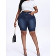 thumbnail image 5 of Gocolloa Womens Plus Size Jean Shorts Stretchy Cargo Bermuda Shorts High Waisted Y2k Denim Shorts Dark Blue 24W, 5 of 5