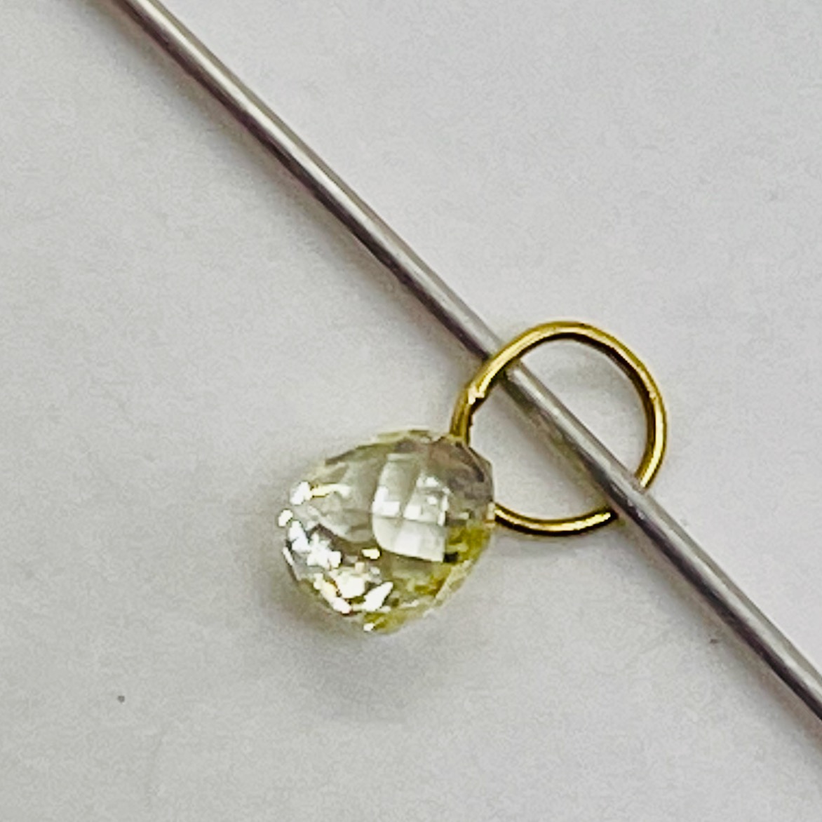 Natural Canary Diamond 18K Gold Pendant | ,0.29cts | 4x2.5mm | - image 5 of 12