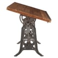 thumbnail image 3 of World Interiors Artezia 62" Adjustable Crank Teak Wood Drafting Desk in Brown, 3 of 5