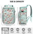 thumbnail image 4 of Tropical Flower and Leaves Insulated Cooler Backpack, Leakproof Waterproof Lunch Backpack for Beach Vacations, Camping, 4 of 6