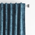 thumbnail image 4 of Martha Stewart Wave Embossed Velvet Curtain Panel Pair, Blue, Pole Top/Back Tab, Room Darkening, Indoor, Adult, 2 Piece Set, 37" x 84", 4 of 5
