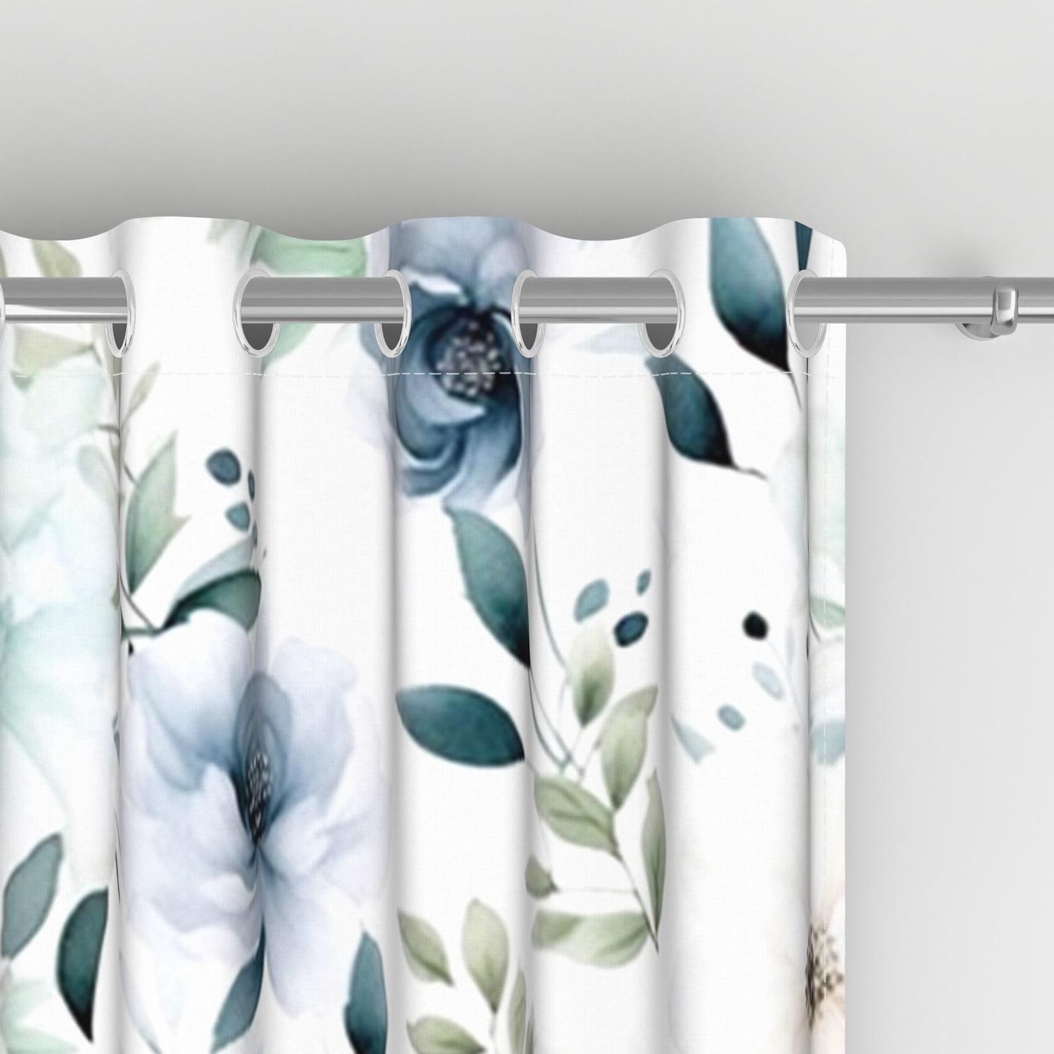 Aofoto Floral Print Blackout Curtain,Room Darkening Window Curtain,42x96inches, Set of 2