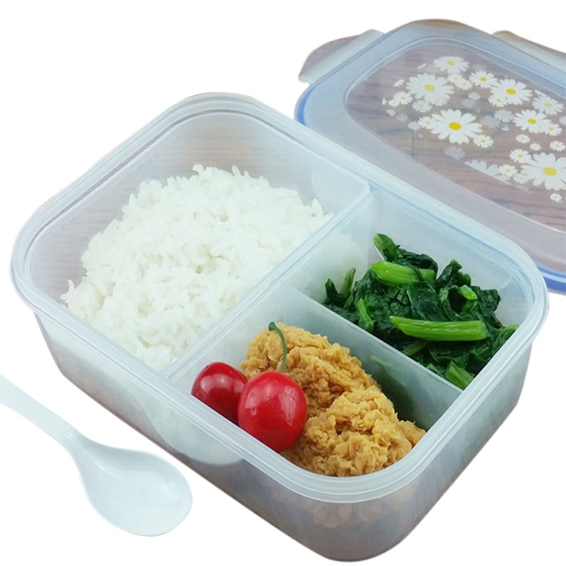 1100ml Separated Student Bento Plastic Microwave Oven Sealed Lunch Box