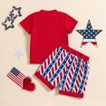 thumbnail image 6 of Toddler Boy Clothing Sets 4th of July Baby Boy Outfit Stylish American Print T-Shirt & Star Stripe Shorts 2-Piece Outfit, 6 of 7