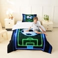 thumbnail image 4 of Erosebridal Football Sport Games Twin Comforter Sets,Cartoon Soccer Court Print Bedding Set For Kids Boys,Reversible 2-Piece, 4 of 7