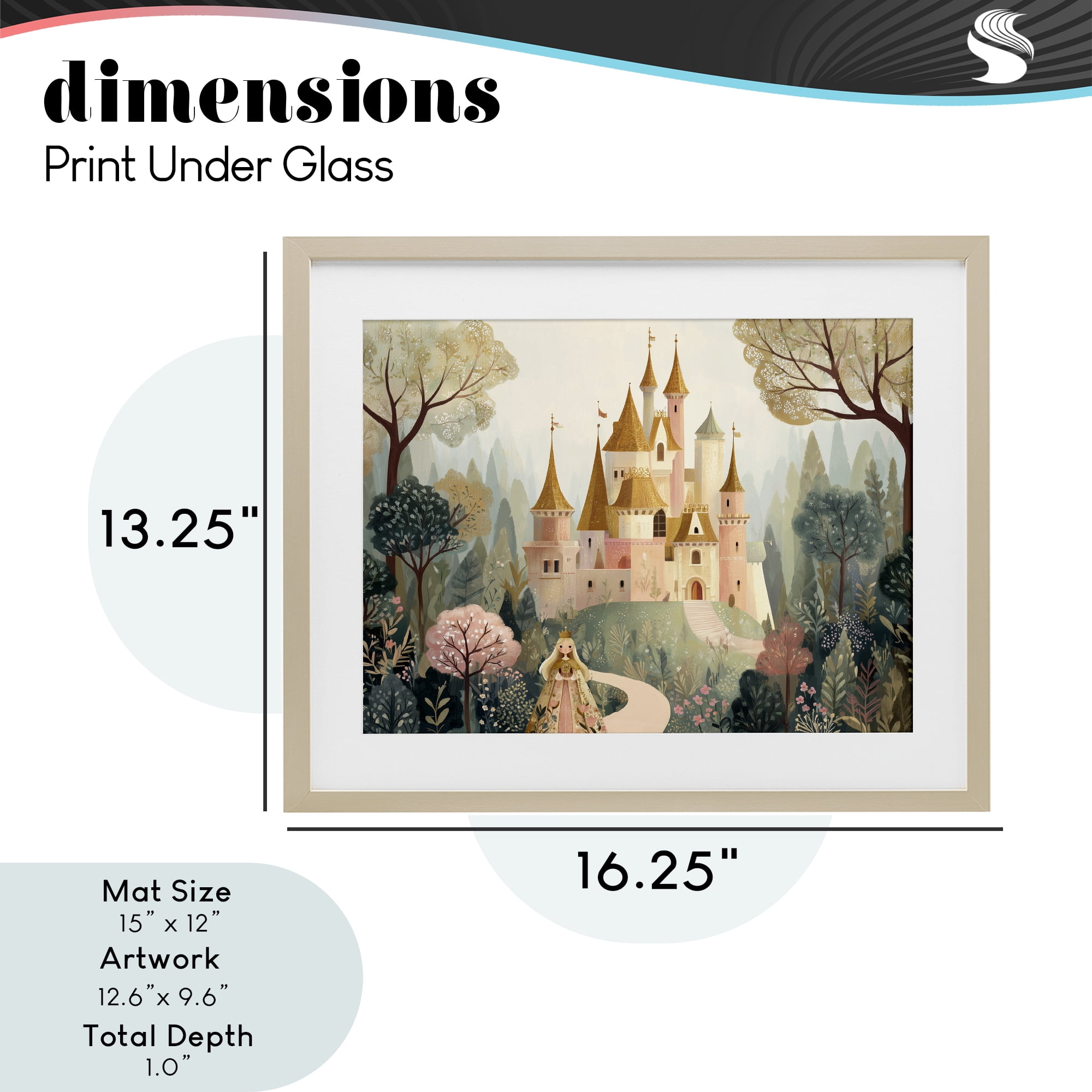 Stupell Industries Whimsical Castle Path Birch Framed Print Under Glass, design by Christine Simpson Art