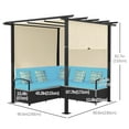 thumbnail image 3 of Outsunny Patio Furniture w/ Retractable Canopy Pergola Sofa Set, Turquoise, 3 of 10