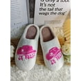 thumbnail image 5 of Cute Cartoon Cat Embroidered Plush Slippers, Warm Indoor Outdoor House Shoes for Women Men, 5 of 12