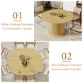 thumbnail image 4 of ChVans 47"-63" Extendable Round Dining Table with Storage, Modern Farmhouse Kitchen Table for 4-8, Round Table with Wood Strip Base, Circle Dining Table, Natural Oak, 4 of 7