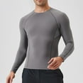 thumbnail image 7 of GuangCheng George Men Quick Dry Shirts Compression Base Layer Long Sleeve Moisture Wicking Stretch Fit Athletic Sports Top,Gray,L, 7 of 7