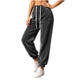 thumbnail image 2 of JOANKDMI Velour Joggers for Women Sweatpants Buttery Soft Thermal Baggy Tapered Cuffed Ankle Elastic Drawstring Waist with Pockets for Winter Lounge Athletic Track Pants, 2 of 7