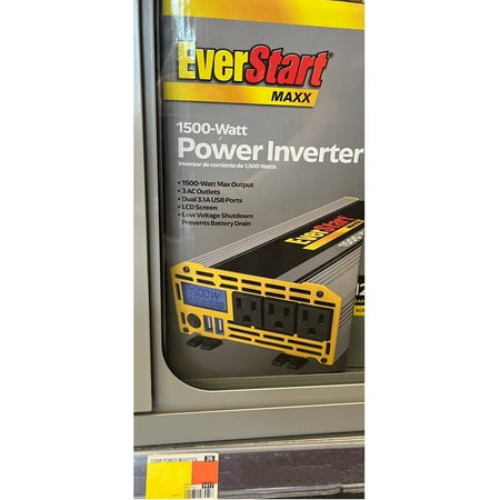 EverStart Maxx 1500 Watt Automotive Power Inverter with USB Power and Digital Display (PC1500E)- New