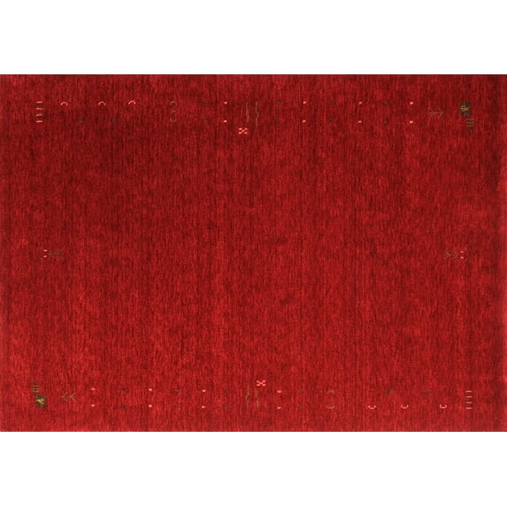 Ahgly Company Indoor Rectangle Abstract Orange Contemporary Area Rugs, 2' x 3'