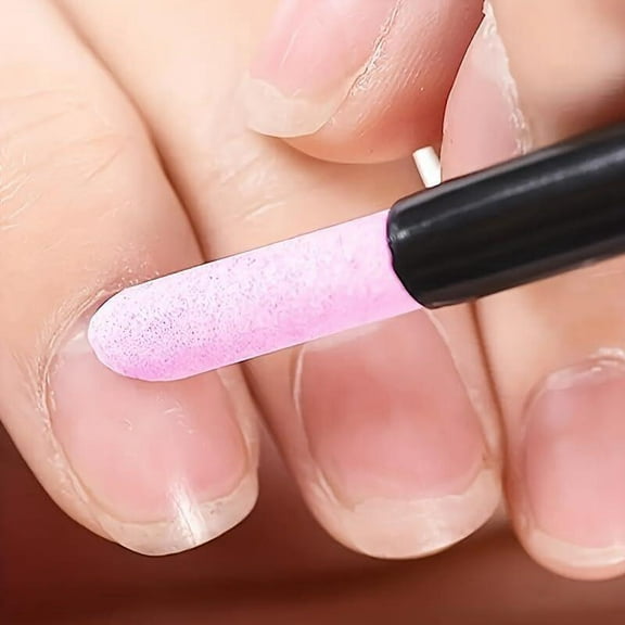 Black Nail File Cuticle Remover Pen Nail Care Tool for Smooth Polished Nails