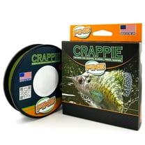 FINS Braids Crappie Ultra-Strong Thin Braided Fishing Line for Crappie, Slate Green 12 lb 500 Yds