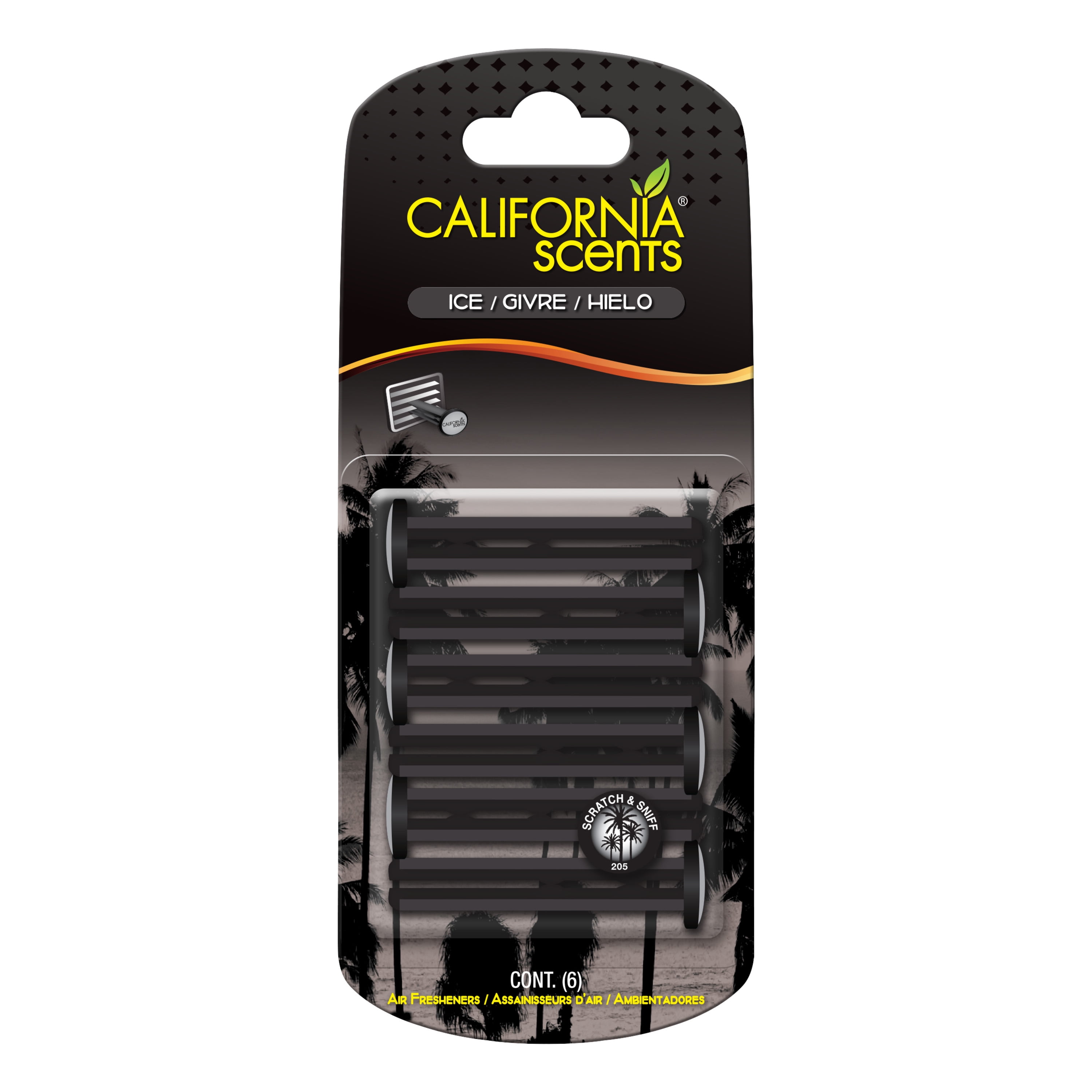 California Scents Vent Stick Air Freshener (Ice Scent, 6 Pack)