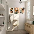 thumbnail image 3 of Mid Century Modern Wall Art Boho Canvas Wall Art for Bedroom Multicolored Minimalist Boho Leaf Canvas Prints Natural Pictures Framed for Bathroom Living Room Decor 3 Pieces, 3 of 6
