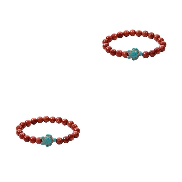 Guardurnaity de tortuga Ágata ajustable Pulseras de amistad de piedra natural duradera Mejores amigos Regalos para Mujeres Hombres Arena de Arena pepita 2piezas Guardurnaity CBP321513
