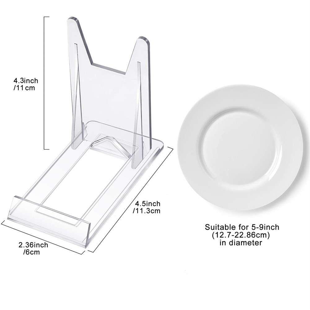 Lot De 15 Supports D'Assiettes En Acrylique Transparent – Pliables, 3 Tailles | Pour Présenter Assiettes, Cadres, Livres