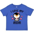 thumbnail image 3 of Inktastic I Love My Mom with Cute Penguin and Hearts Girls Toddler T-Shirt, 3 of 5