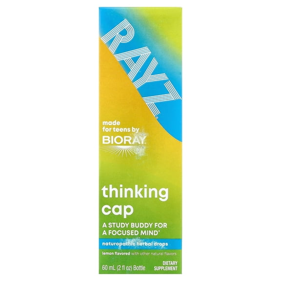 Bioray Rayz, Thinking Cap, Naturopathic Herbal Drops, Lemon, 2 fl oz (59 ml)