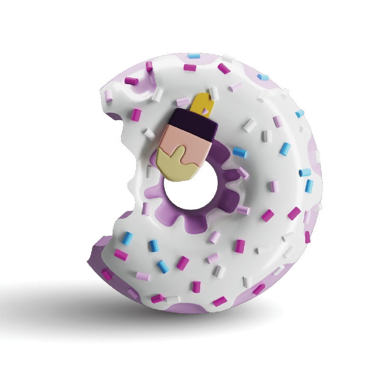 Taba Jelly Squishies Darling Donut - FuFu Squeeze Stress Relief Toy for Kids & Adults - Stretchy & Sticky Fun Sensory Play with Decorations - Relaxing Fidget Toy for Anxiety Relief & Calming Exercise