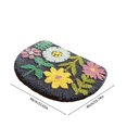 thumbnail image 3 of Harpi Bath Mats for Bathroom Clearance, Bath Rugs, Cute Bathroom Carpet Semi-circular Bathroom Floral Bathroom Mat Soft and Water Absorbent Non Slip Bathtub Mat, 3 of 8