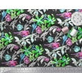 thumbnail image 3 of Soimoi Pink Moss Georgette Fabric Leaves,Floral & American Robin Bird Decor Fabric Printed BTY 42 Inch Wide, 3 of 3
