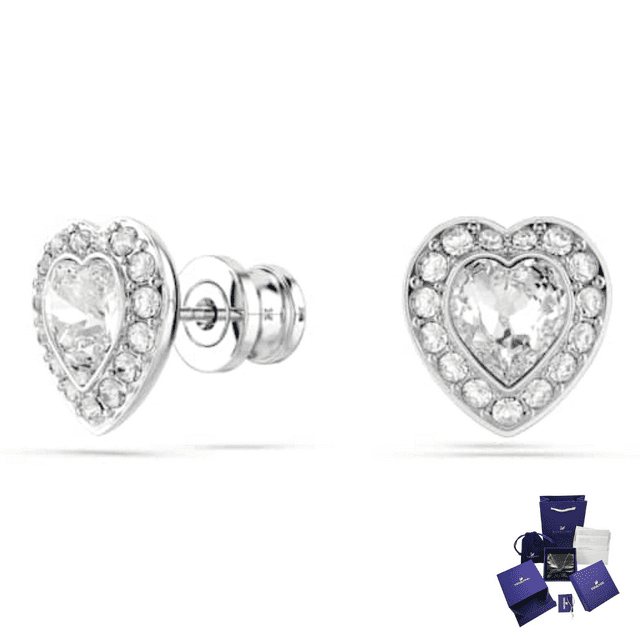 ARETES PENDIENTES CORAZON ARIANA GRANDE SWAROVSKI MUJER + KIT DE REGALO
