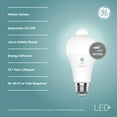 thumbnail image 2 of GE LED+ Motion Sensor LED Light Bulbs, 12W, Outdoor Security Lights, A21, Warm White (2 Pack), 2 of 4