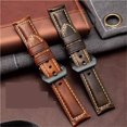 thumbnail image 3 of Leather strap with crazy horse matte oil wax head layer cowhide and bamboo knot pattern suitable for sports men's Pena watch strap, 3 of 5