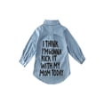 thumbnail image 1 of Gureui Baby Girls Autumn Warm T-Shirt, Toddler Denim Letter Print Long Sleeve Blouse Top, 1 of 5