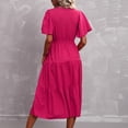 thumbnail image 4 of Gspmoly Robes pour Femmes, Robe Décontractée pour Femmes avec Poches d'Été à Imprimé Floral, Robe Courte à Col en V, Robes de Fête pour Femmes jusqu'à 65 % de Rabais, 4 of 5