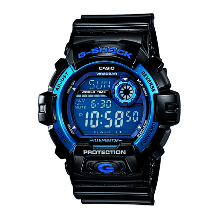 Casio Men's G-Shock Digital Quartz 200M WR Shock Resistant Watch Color: Black with Blue accents (G-8900A-1)