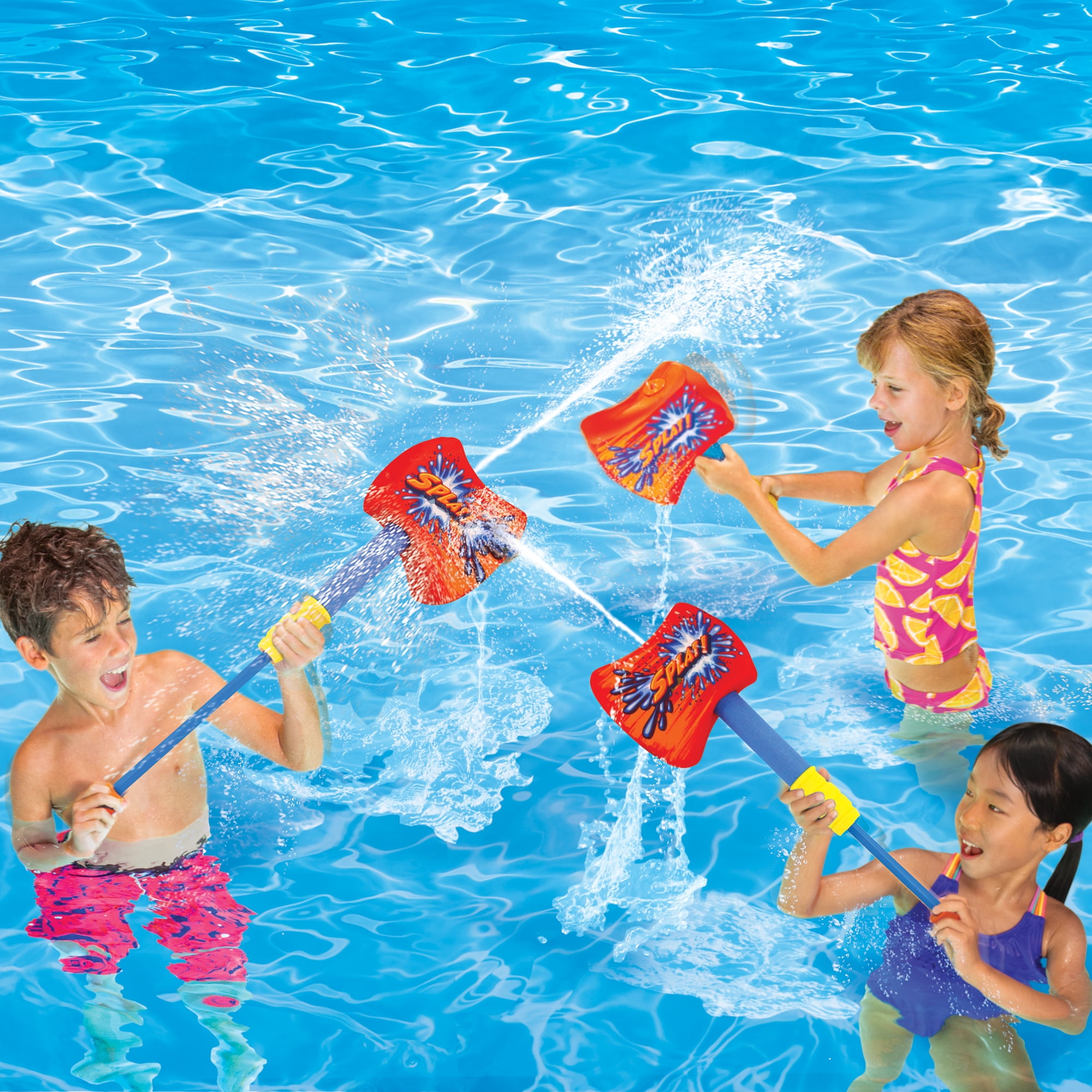 Banzai Foam Pool Blaster Splash Toy Blast ‘N Bop Battle Axe Splashers, Multi-Color, Age 3+