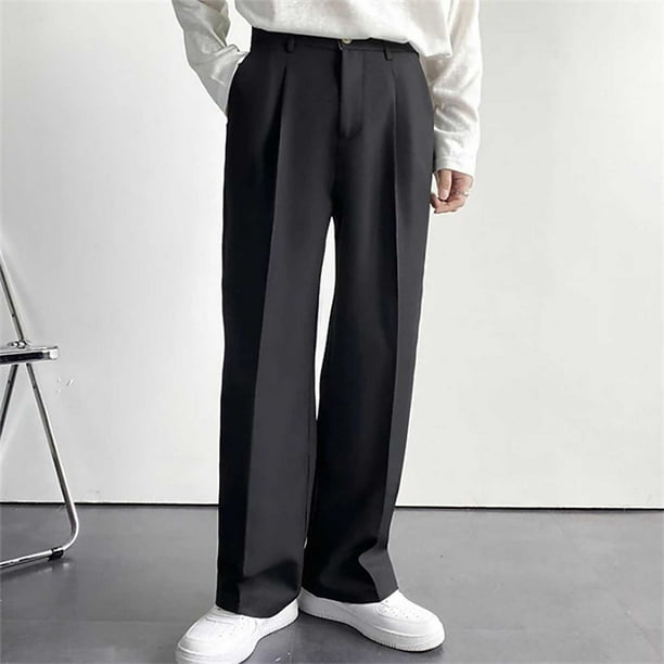 Asqwmvz Baggy Pants Men'S formal Suit with Slanted Pockets Straight Tube  Loose Fitting Solid Color Comfortable Daily Fashion Casual Suit Pants Mens  Casual Pants Black - Walmart Business Supplies