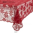 thumbnail image 4 of BadPiggies Christmas Tablecloth Red Lace Floral Table Cover For Christmas Thanksgiving Wedding Party Table Decor (Rectangle ,60" x 120"), 4 of 9
