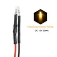 thumbnail image 2 of 15Pcs DC 12V 3mm Pre Wired LED Flashing Warm White Light Round Top Clear Lens, Light Emitting Diodes with Edge, 2 of 4